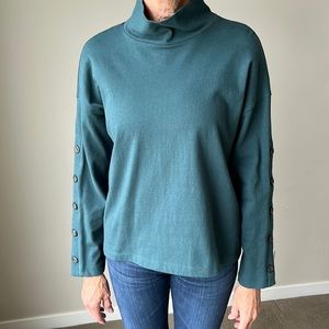 Madewell turtleneck  emerald green💯% organic cotton top
